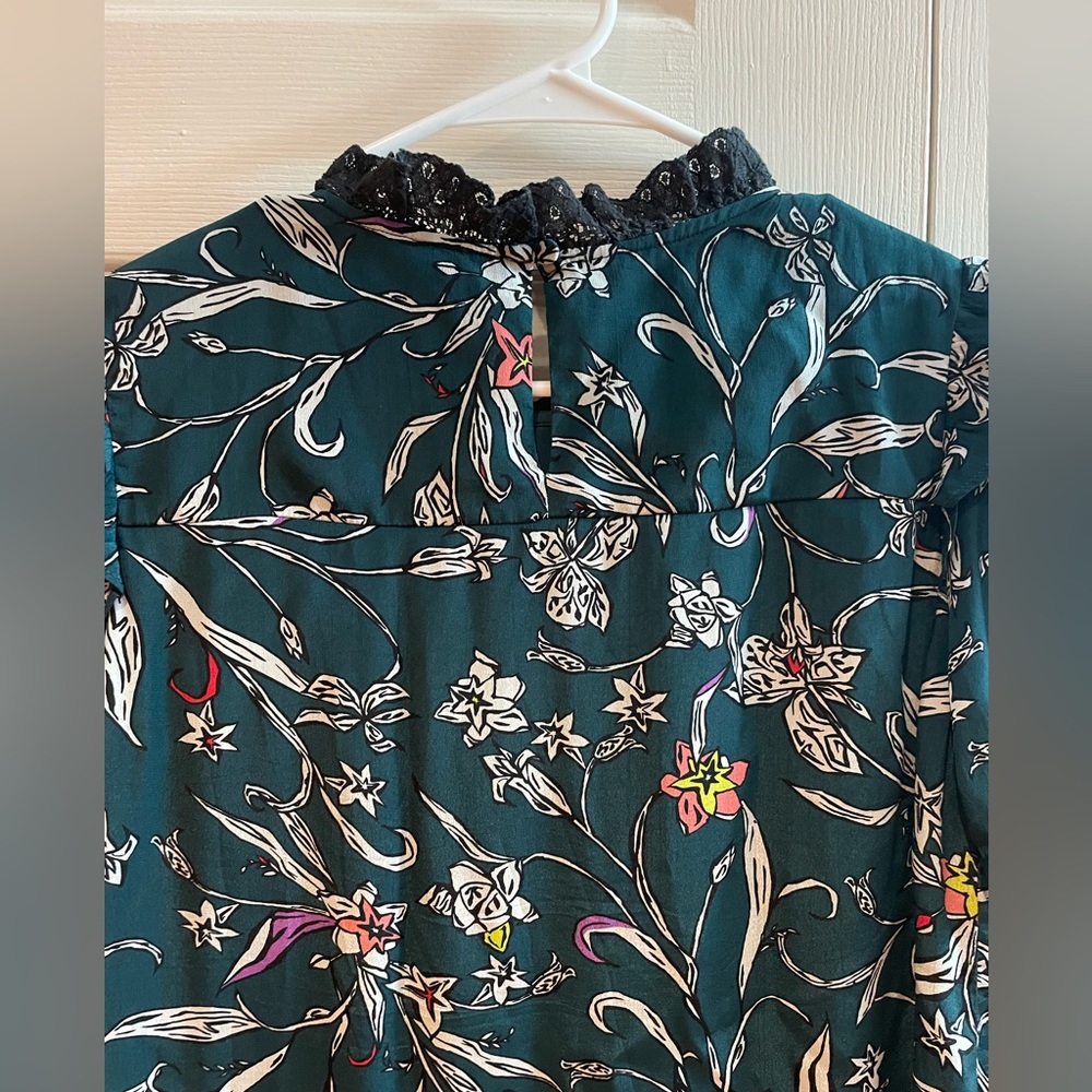 Anthropology Vineet Bahl Turquoise Floral Dress Size XS - Picture 10 of 16